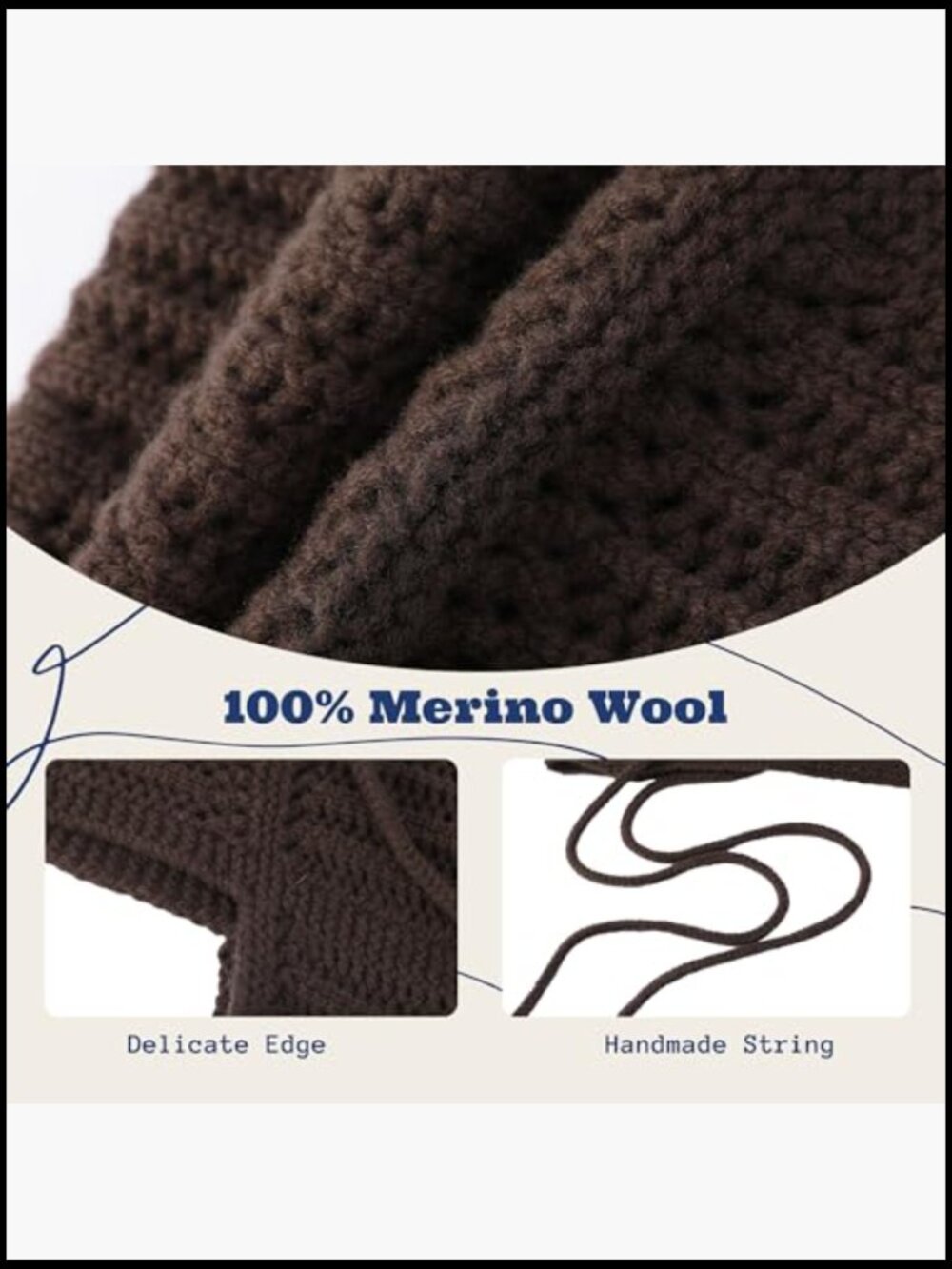 100% Merino Wool Balaclava - Hooded Scarf & Hat in One - Picture 3 of 6